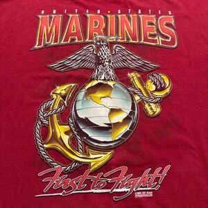 United States Marines T Shirt Mens 2XL Red First To Fight Double Graphic 7.62